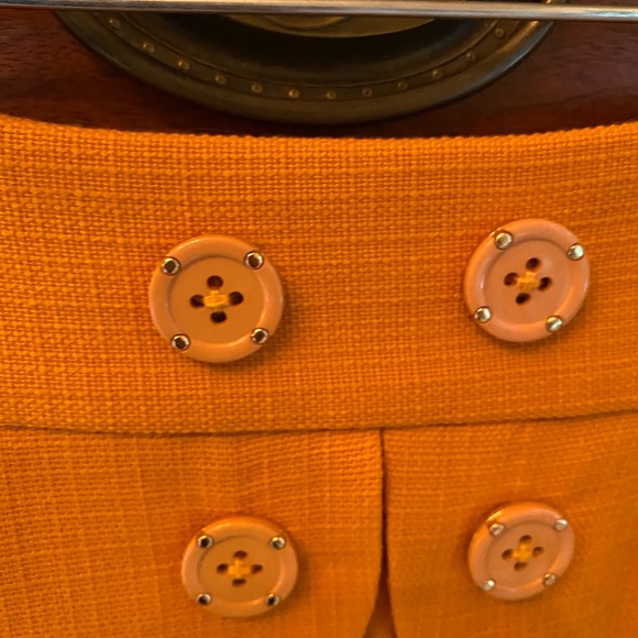 Leifsdottir marigold linen wool blend peplum miniskirt size 4 - Picture 2 of 5